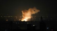 Smoke rises from an explosion in Tehran, Iran.