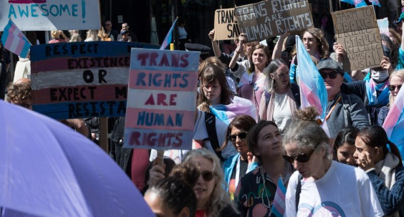 Transgender rights protest march.