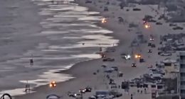 Lighting strikes THREE people on same Florida beach in blue-sky storm