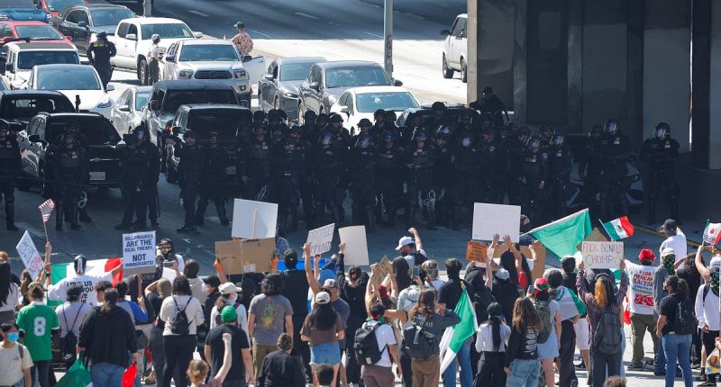 Los Angeles erupts in anarchy as protesters storm major highway