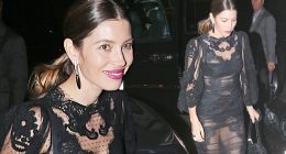 MTV VMAs 2013: Sheer daring: Jessica Biel wows in see-through black lace dress as she heads to VMA afterparty to support husband Justin Timberlake