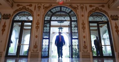 Donald Trump arrives for a news conference at his Mar-a-Lago estate, Tuesday, Oct. 29, 2024, in Palm Beach, Fla. (AP Photo/Julia Demaree Nikhinson)