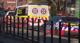Emergency services rushed to Devï»¿onshire Street in Surry Hills before 1.30pm.