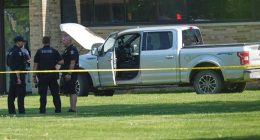 Man's mother is member of church where he opened fire outside before he was fatally shot, police say