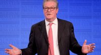 Alexander Downer speaking at the National Press Club.