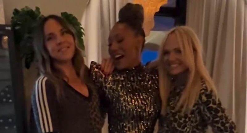 Mel B dances the night away with Spice Girls bandmates Mel C