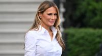 Melania Trump shows off bold new look as president compliments her