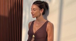 Michelle Keegan stuns in plunging brown dress on holiday in Marbella