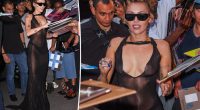 Miley Cyrus dares to bare in sheer black dress while promoting new album