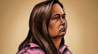 A courtroom sketch of Erin Patterson.