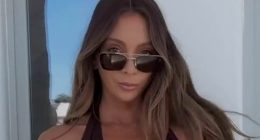 Nadia Bartel parties in Mykonos with 'throuple' as they drink tequila