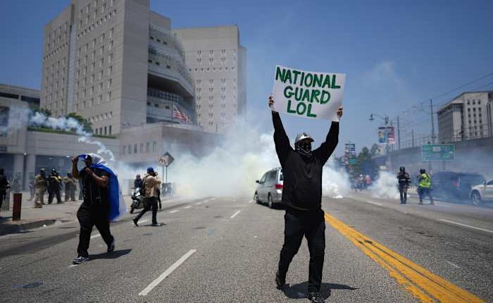 National Guard faces off with protesters hours after arriving in Los Angeles on Trump's orders