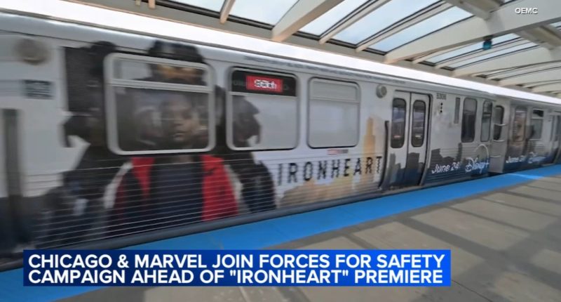 New 'Ironheart' Disney+ series collaborates with OEMC with posters on CTA Red Line for the Chicago-based super hero