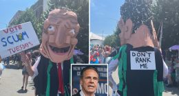 New Yorker dresses as 'washed up scum' Andrew Cuomo in Mermaid Parade