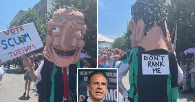 New Yorker dresses as 'washed up scum' Andrew Cuomo in Mermaid Parade