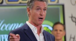 Governor Gavin Newsom speaking at Clinton Elementary School in Compton.