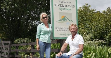 Noel Edmonds (right) and his wife Liz (left) were forced to 'grab their dogs and flee their home' after a terrifying ordeal at their New Zealand home