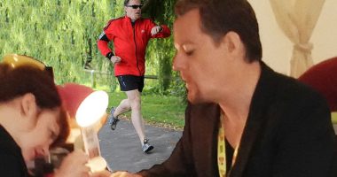 Now that's how you get ready for V Festival! Eddie Izzard starts day with a jog and manicure before headlining comedy stage