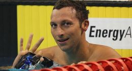 Ian Thorpe during two of the Australian Olympic Swimming Trials in 2012.