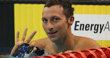 Ian Thorpe during two of the Australian Olympic Swimming Trials in 2012.