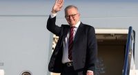 Prime Minister Anthony Albanese departs Nadi at the conclusion of his visit to Fiji, on Saturday 14 June 2025. fedpol Photo: Alex Ellinghausen