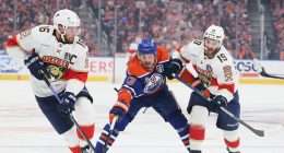 Panthers win, 5-4, Game 2 against Oilers in double OT to tie Stanley Cup series 1-1