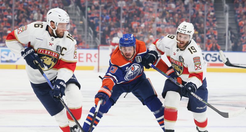 Panthers win, 5-4, Game 2 against Oilers in double OT to tie Stanley Cup series 1-1