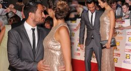 Peter Andre strokes girlfriend's baby bump at Pride Of Britain Awards