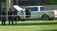 Police say a man opened fire outside a church before staff fatally shot him, averting mass shooting