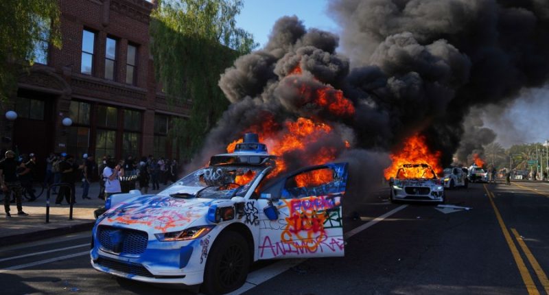 Protests turn violent in LA after Trump deploys hundreds of National Guard troops