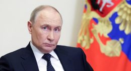Vladimir Putin at a video conference.