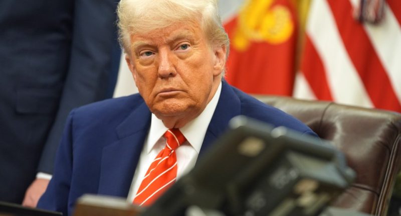 President Donald Trump in the Oval Office.