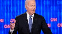President Biden speaking at a presidential debate.