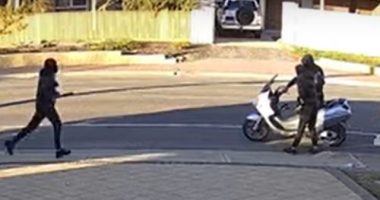 A screenshot from CCTV footage showing the suspects making their escape.