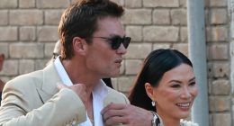 Rupert Murdoch's ex Wendi Deng is all smiles with charming Tom Brady