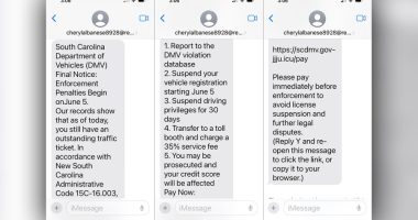 S.C. Department of Motor Vehicles warns residents of ticket text scam