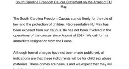 SC State Rep. indicted for distributing Child Sexual Abuse material