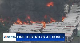 SEPTA bus fire: Blaze that damaged 40 decommissioned buses at Philadelphia storage yard now under control