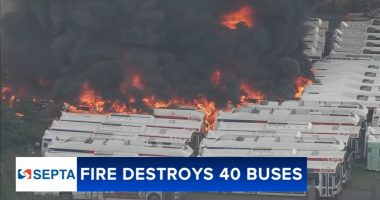 SEPTA bus fire: Blaze that damaged 40 decommissioned buses at Philadelphia storage yard now under control