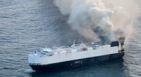 Salvage crew bound for the site of a cargo ship fire off the coast of Alaska