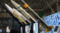Missiles on display.