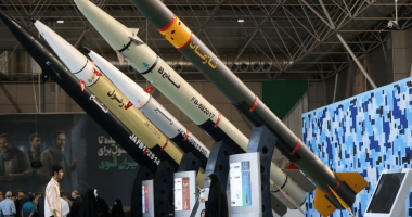 Missiles on display.