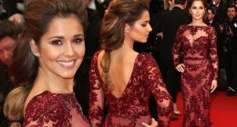 Sheer beauty: Cheryl Cole looks marvellous in maroon at premiere of Jimmy P (Psychotherapy Of A Plains Indian)