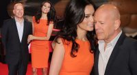 Smile and don't speak: Bruce Willis brushes off embarrassing One Show appearance as he brings stunning wife to A Good Day To Die Hard premiere