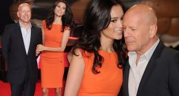 Smile and don't speak: Bruce Willis brushes off embarrassing One Show appearance as he brings stunning wife to A Good Day To Die Hard premiere