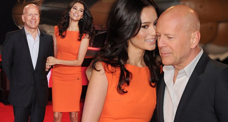 Smile and don't speak: Bruce Willis brushes off embarrassing One Show appearance as he brings stunning wife to A Good Day To Die Hard premiere