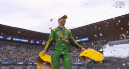 Suárez wins Xfinity Series race in backup car after qualifying crash