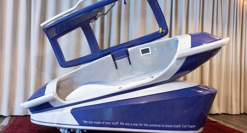 Sarco assisted suicide capsule.
