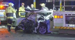 Aï»¿ teenager has died and his family have been seriously injured after two cars collided in Sydney's south-west.