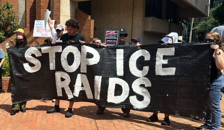 Tempers flare in downtown Tampa as groups clash in protest over ICE raids